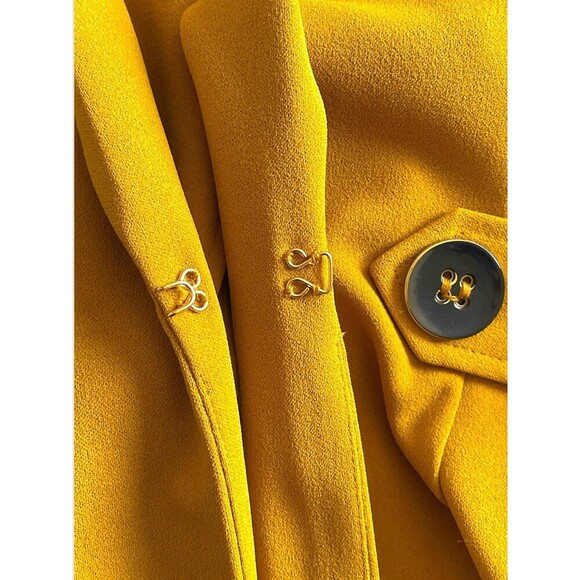NYCC Mustard Yellow Blazer Jacket Women’s Medium Shoulder Pads Hook Closure NWT - Picture 8 of 8
